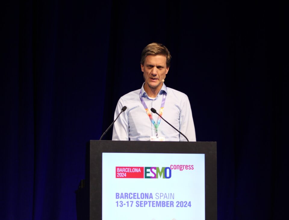 Dr Gerben Borst presenting at ESMO 2024