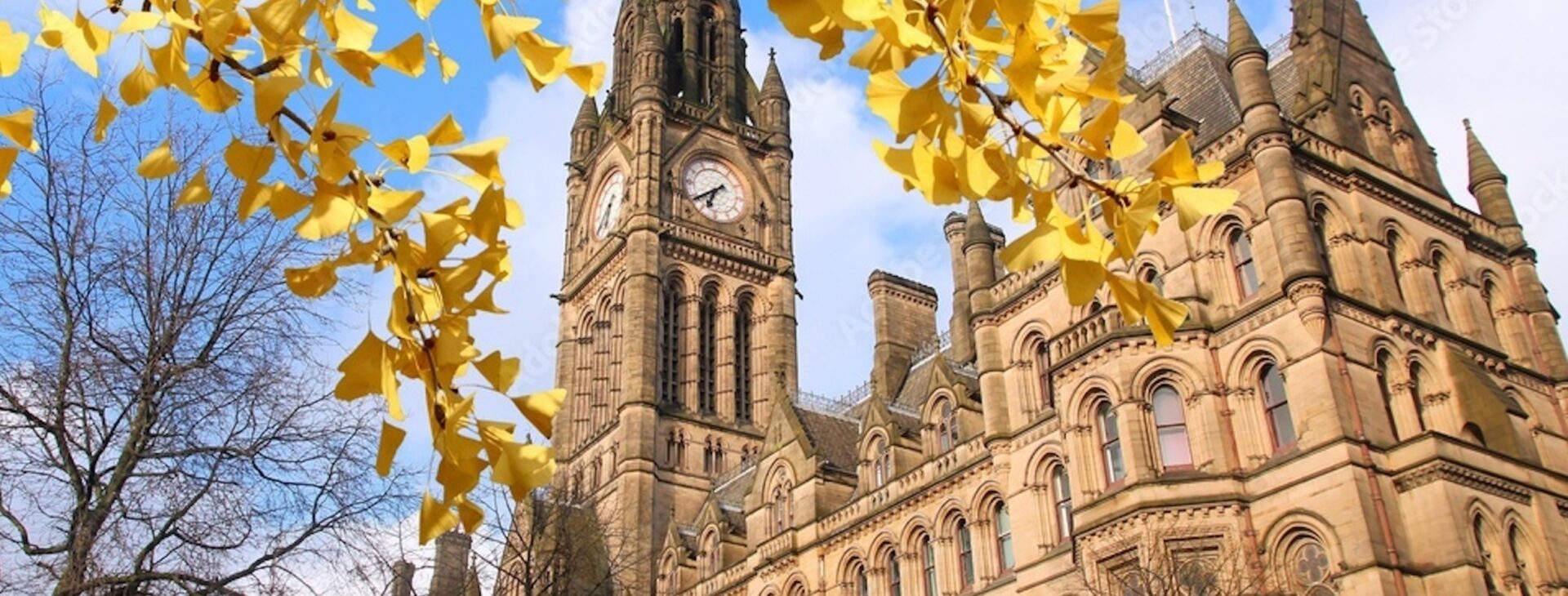 Manchester, UK - autumn leaves seasonal view. By Tupungato