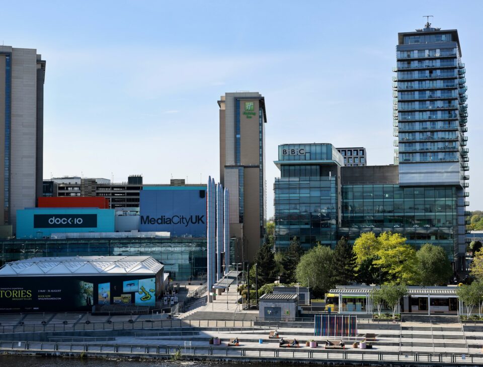 The Lowry and surrounding Salford Quays.